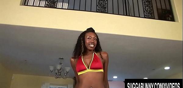  Skinny Ebony Royce Rae Plays with Her Pussy till BBC Comes and Destroys It